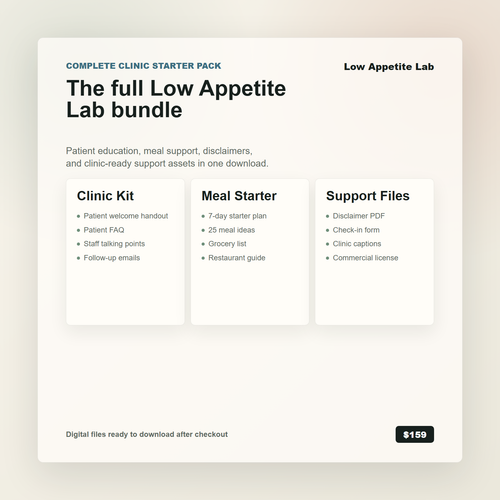 What is inside the Low Appetite Lab Clinic Bundle preview
