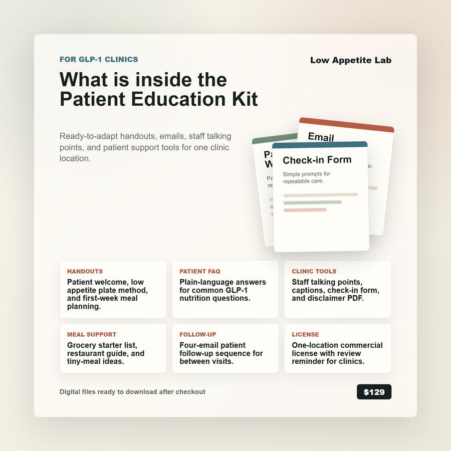 What is inside the GLP-1 Patient Education Kit preview